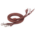 Round Braided Latigo Split Reins, 1/2" x 7'