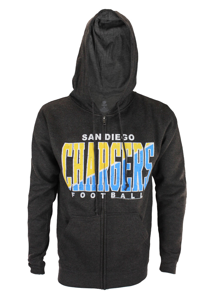 San Diego Chargers NFL Football Mens Split Formation Fleece Hoodie, Gray