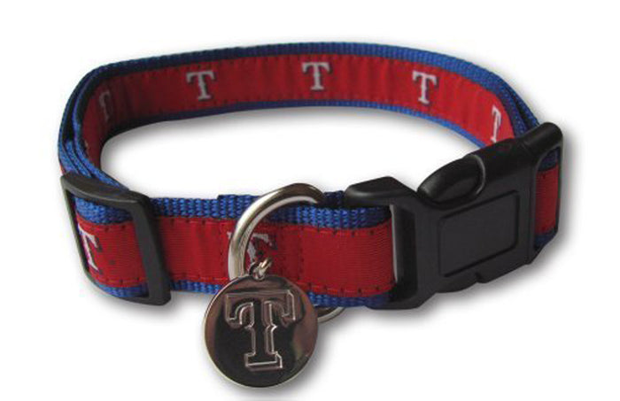 Sporty K9 MLB Texas Rangers Ribbon Dog Collar
