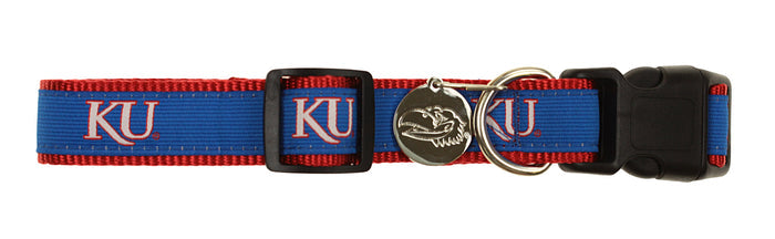 Sporty K9 NCAA Kansas Jayhawks Ribbon Dog Collar