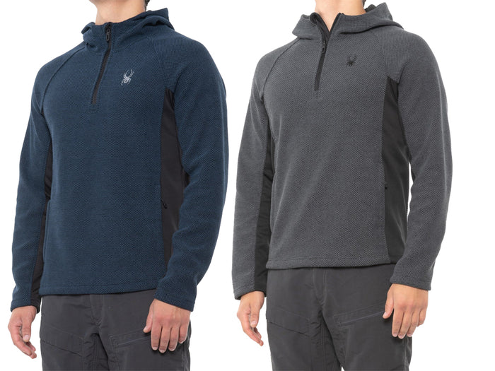 Spyder Men's Boundless Half Zip Pullover Hooded Sweater, Color Variation