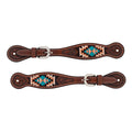 Turquoise Cross Aztec Spur Straps, Ladies'