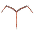 Turquoise Cross Tooled Floral Basketweave Contoured Breast Collar