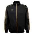 Umbro Men's Double Diamond Track Jacket 2.0, Black Beauty/Team Gold