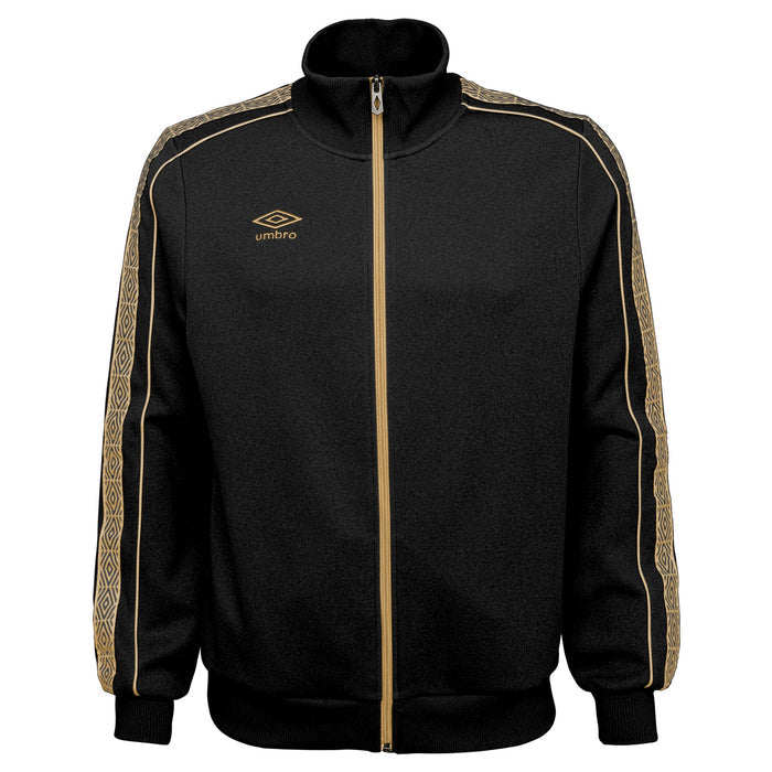 Umbro Men's Double Diamond Track Jacket 2.0, Black Beauty/Team Gold