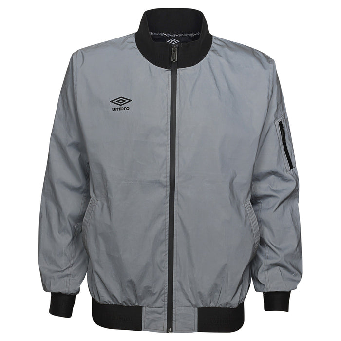 Umbro Men's Full Zip Reflective Jacket, Silver Reflective