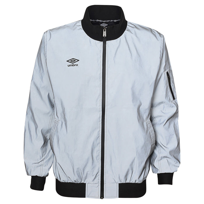 Umbro Men's Full Zip Reflective Jacket, Silver Reflective