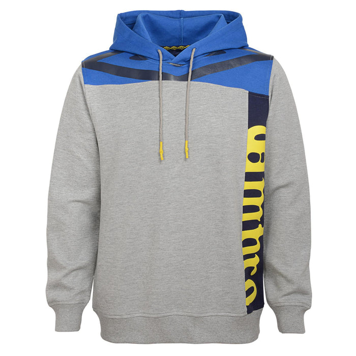 Umbro Men's Split Logo Fleece Hoodie, Medium Grey Heather/Turkish Sea