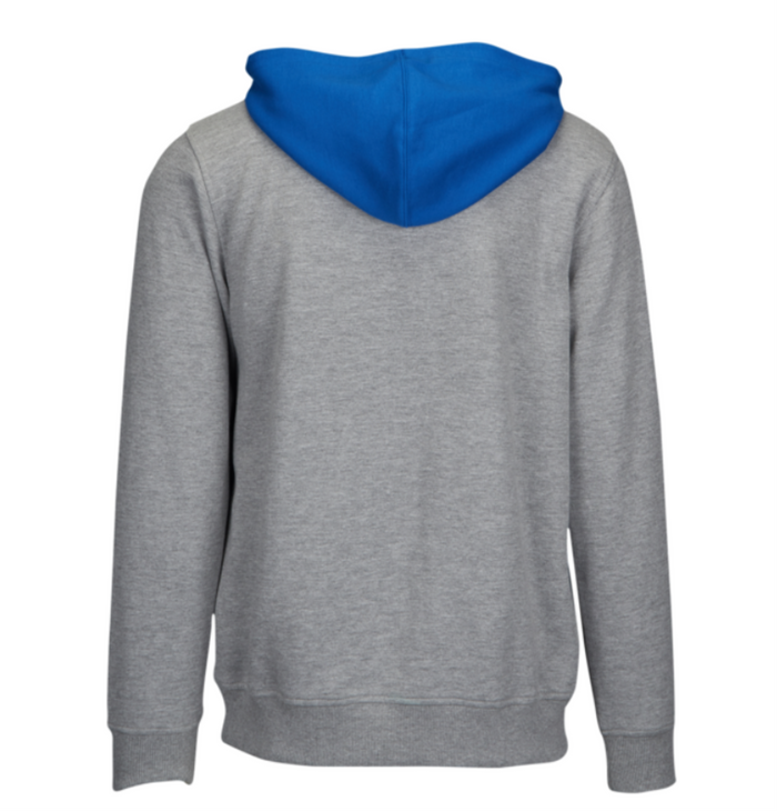 Umbro Men's Split Logo Fleece Hoodie, Medium Grey Heather/Turkish Sea