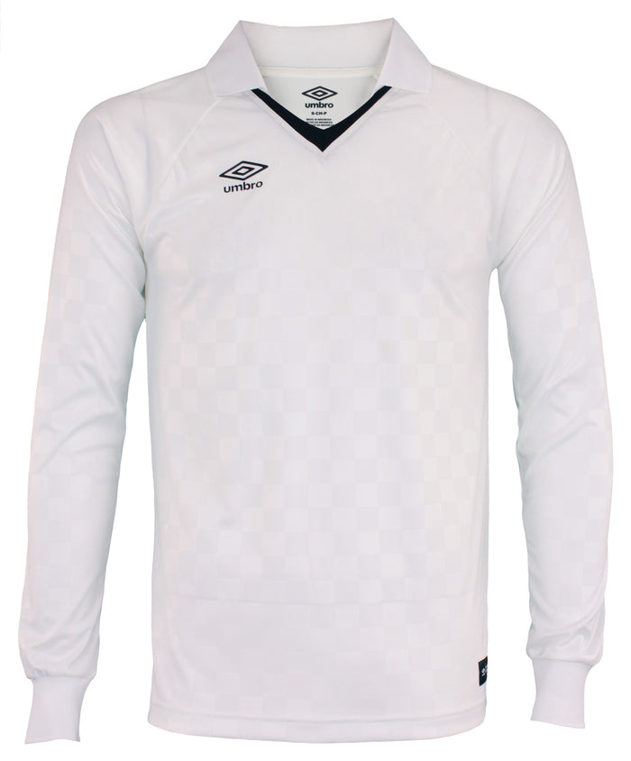 Umbro Men's The Checker Long Sleeve Jersey, White/Black