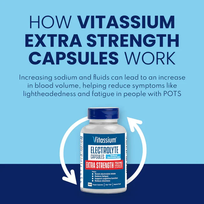 SaltStick Electrolyte Tablets Bottle Vitassium Extra Strength Electrolyte Capsules V-08-ES100