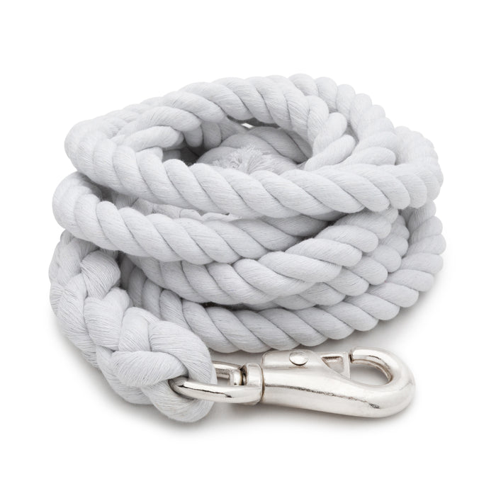 White Cotton Lead Rope with Nickel Plated Bull Snap