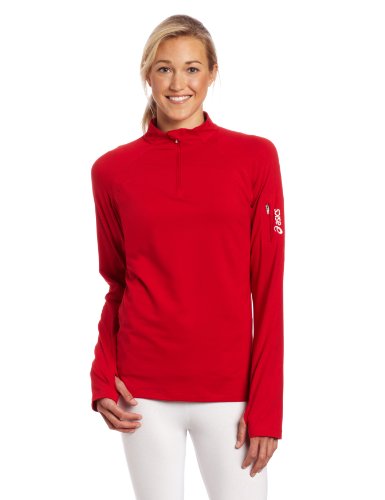 Asics Women's Team Tech Half Zip Long Sleeve Athletic Shirt Top, Several Colors