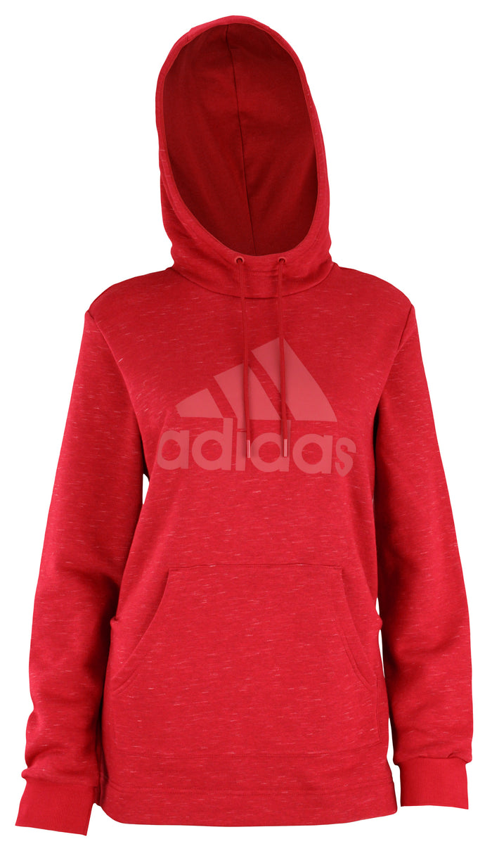 Adidas Women's W PG BOS Athletic Pullover Hoodie, Heathered Carmine Red/Pink