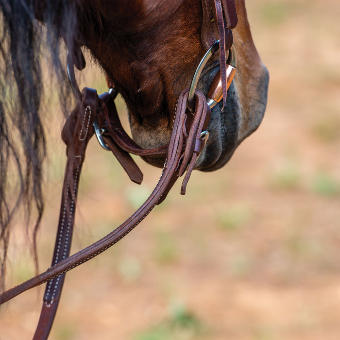 Working Tack Extra Heavy Harness Leather Quick Change Split Reins, 5/8" x 8'