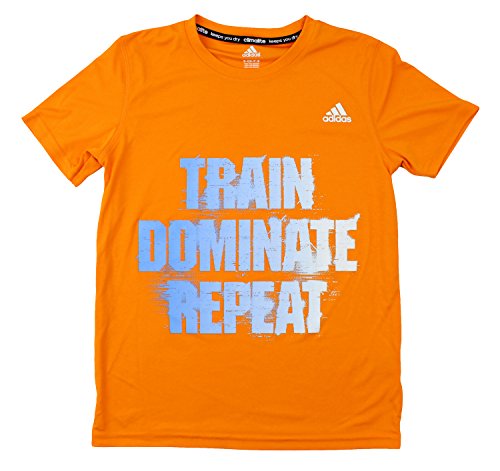 Adidas Youth Boys Short Sleeve Climalite Train Dominate Repeat Tee - Orange