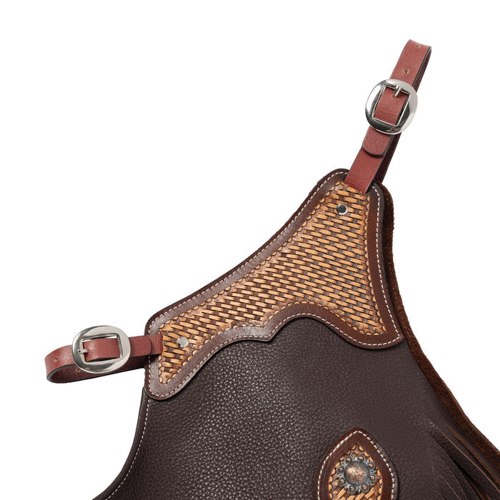 Youth Leather Cowboy Chinks, Boys or Girls, Basketweave