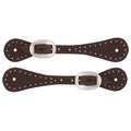 Youth Oiled Harness Leather Spur Straps with Spots