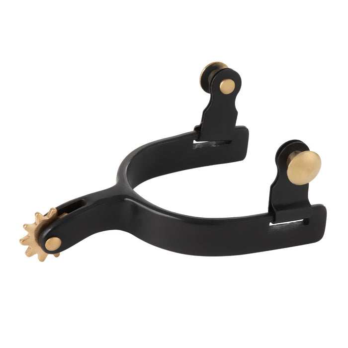 Youth Spurs with Plain 1/2" Band, 1-3/8" Shank, 10-Point Rowel