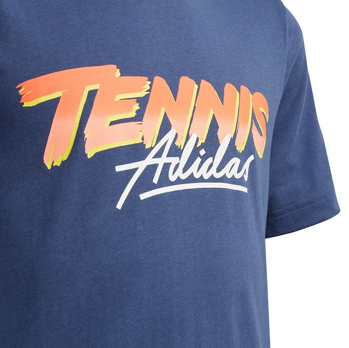 Adidas Youth Tennis Graphic Tee Shirts, Tech Indigo
