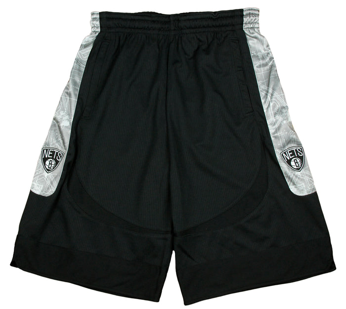 Zipway NBA Basketball Men's Brooklyn Nets Blue Print Shorts, Black / Grey