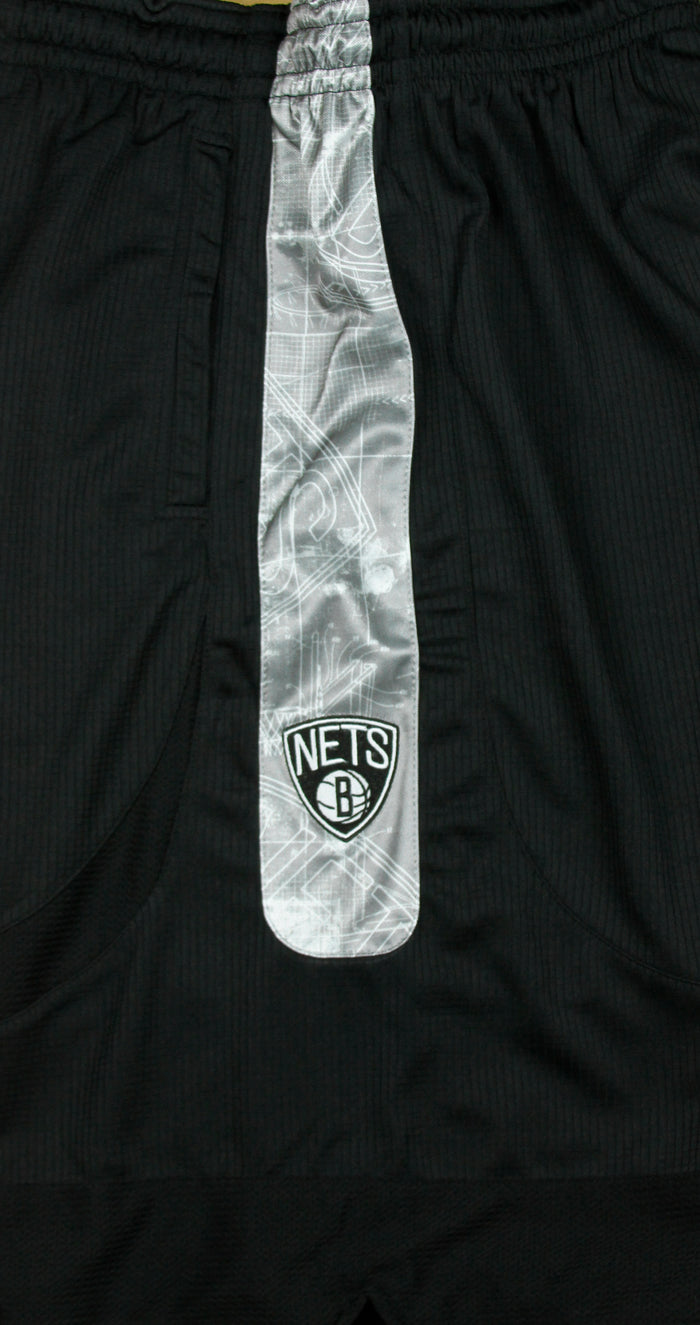 Zipway NBA Basketball Men's Brooklyn Nets Blue Print Shorts, Black / Grey