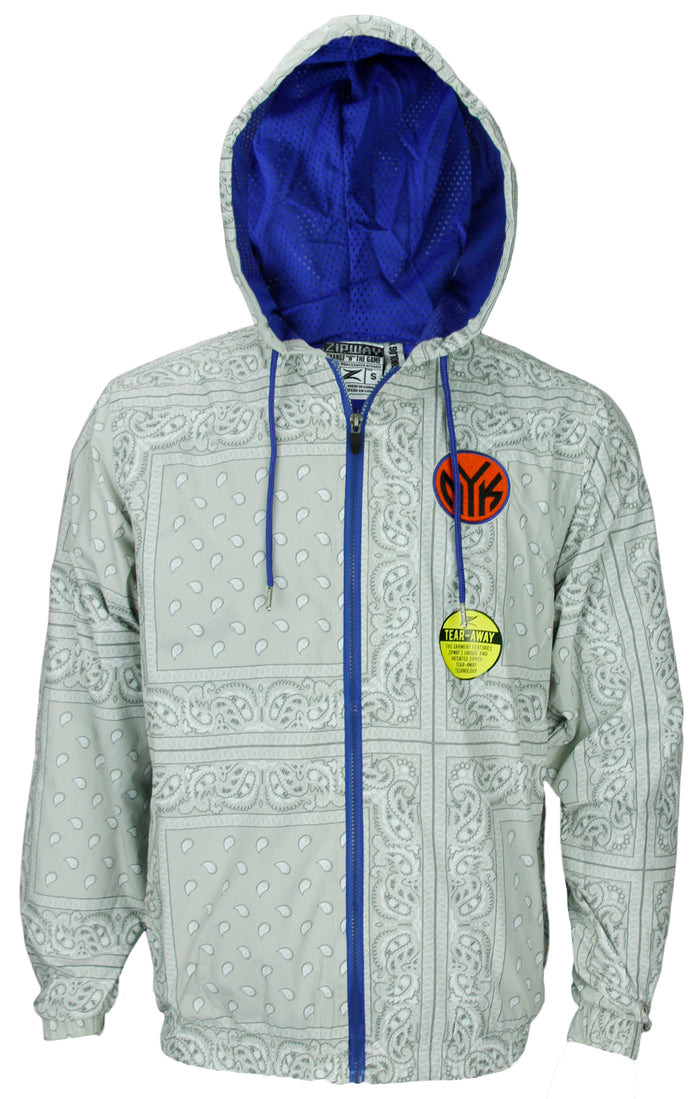 Zipway NBA Basketball Men's New York Knicks Windbreaker Jacket - Grey