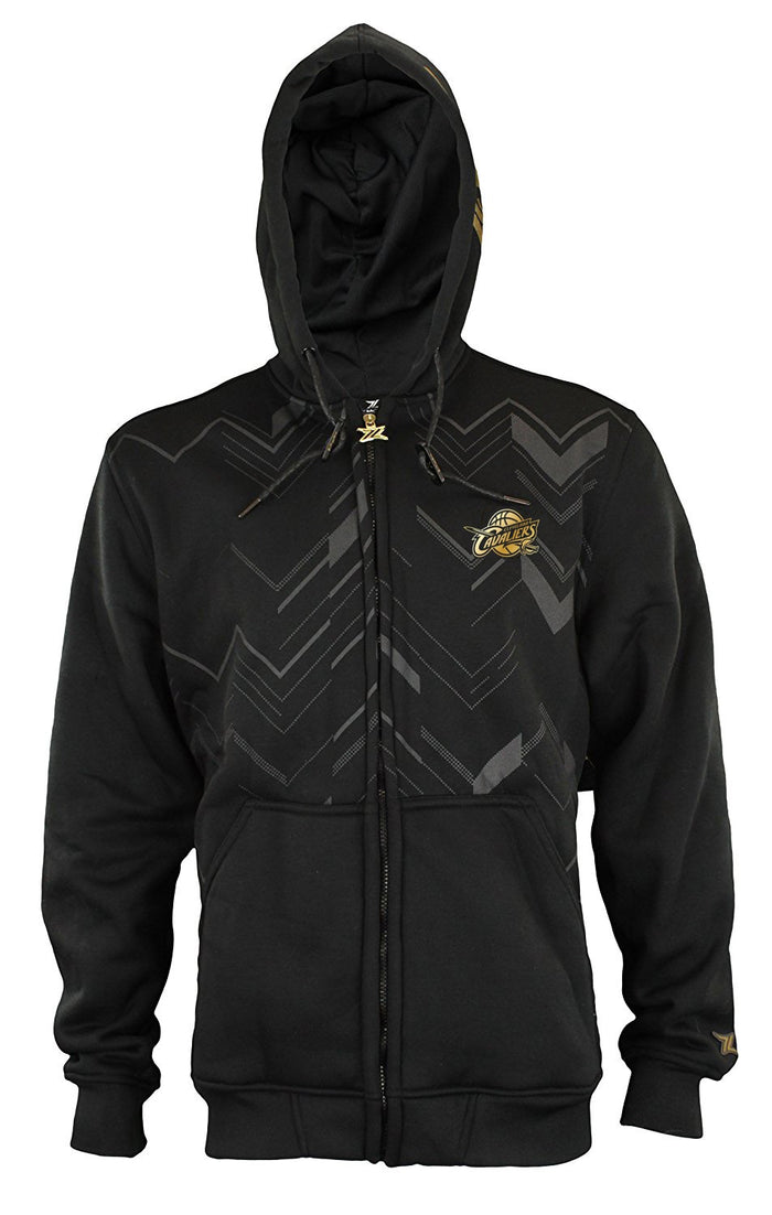 Zipway NBA Men's Cleveland Cavaliers Signature Black and Gold Full Zip Hoodie