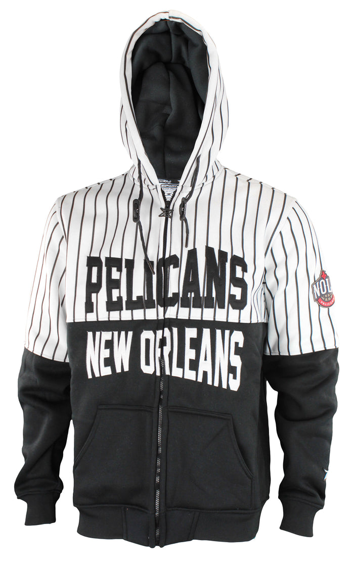 Zipway NBA Men's New Orleans Pelicans Bold Move Full Zip Hoodie, Black/White
