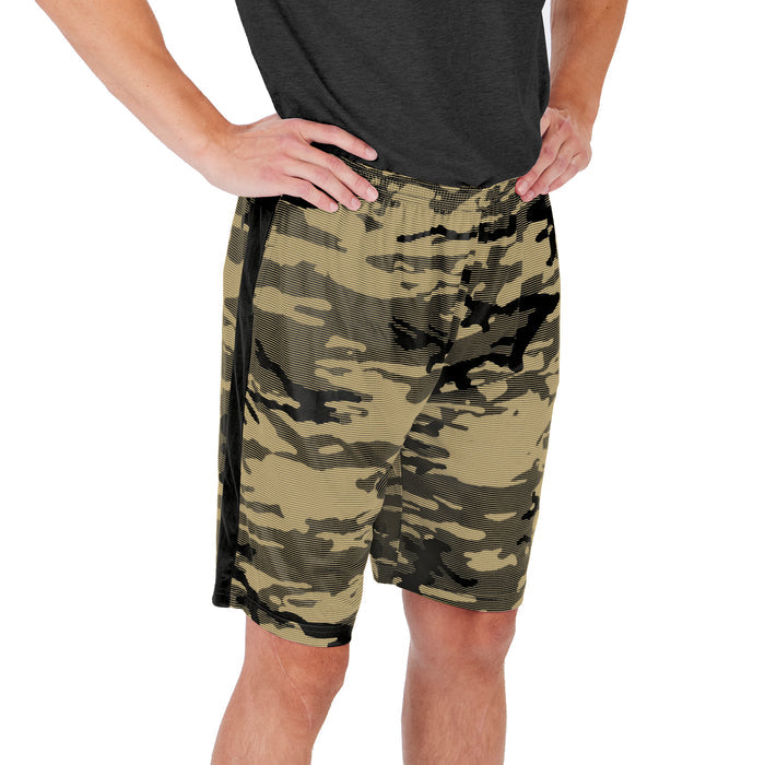 Zubaz Men's NFL New Orleans Saints Lightweight Camo Lines Shorts with Logo