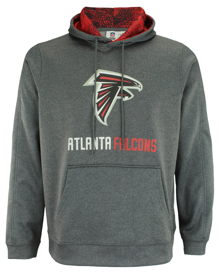 Zubaz NFL Atlanta Falcons Men's Heather Grey  Fleece Hoodie