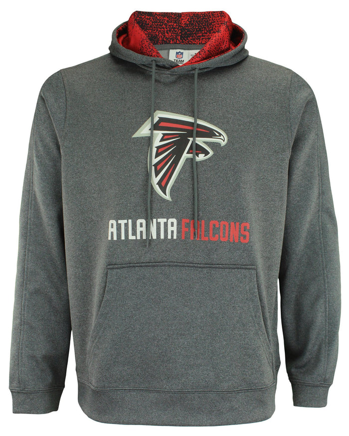 Zubaz NFL Atlanta Falcons Men's Heather Grey  Fleece Hoodie