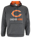 Zubaz NFL Chicago Bears Men's Heather Grey Fleece Hoodie