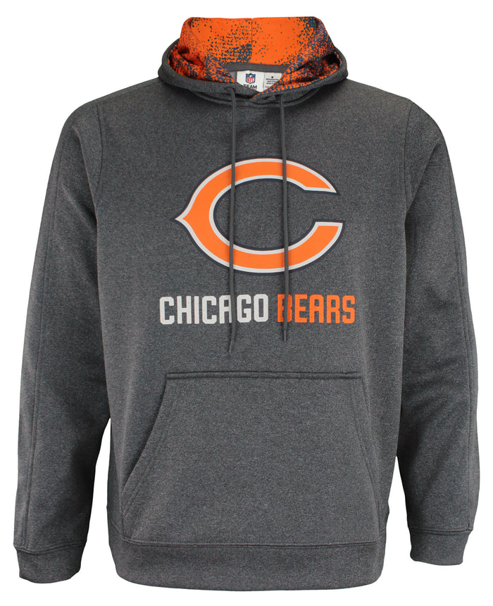 Zubaz NFL Chicago Bears Men's Heather Grey Fleece Hoodie