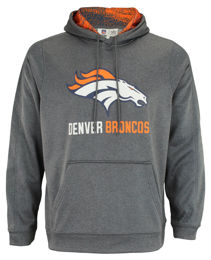 Zubaz NFL Denver Broncos Men's Heather Grey  Fleece Hoodie