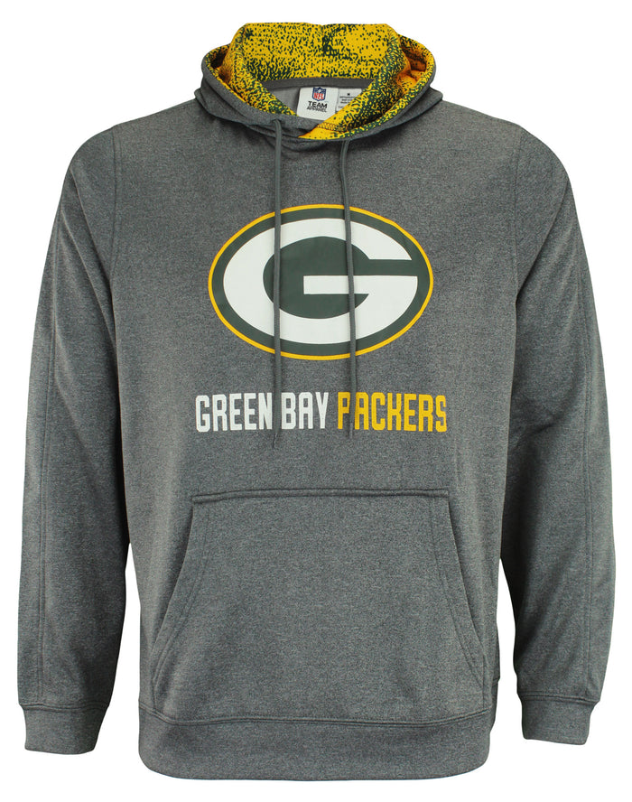 Zubaz NFL Green Bay Packers Men's Heather Grey Fleece Hoodie