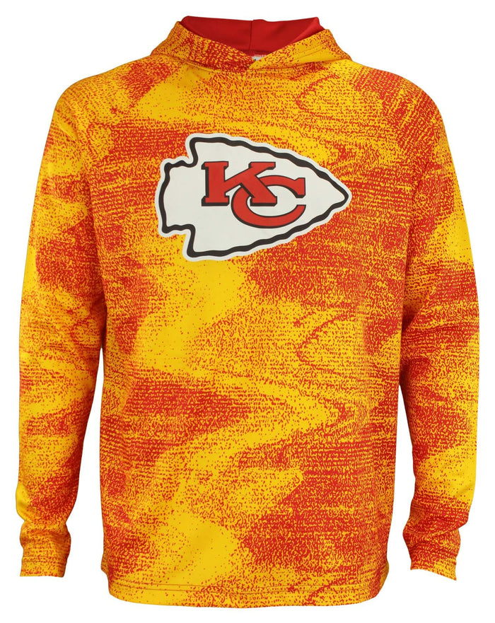 Zubaz NFL Kansas City Chiefs Men's Static Body Lightweight French Terry Hoodie