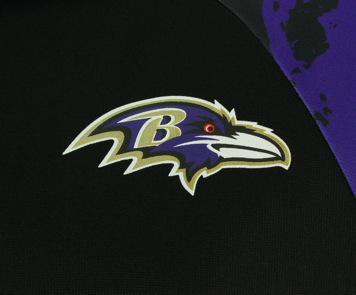 Zubaz NFL Men's Baltimore Ravens  Full Zip Hoodie with Lava Sleeves