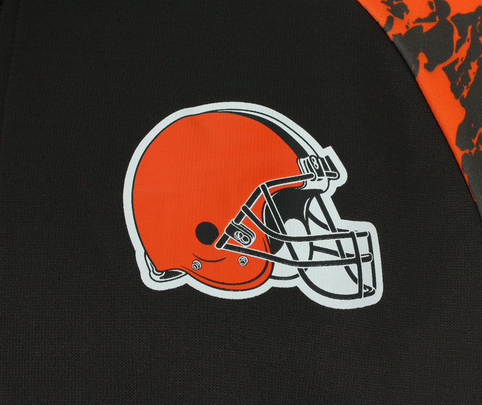Zubaz NFL Men's Cleveland Browns  Full Zip Hoodie with Lava Sleeves