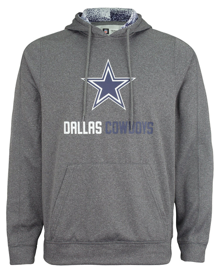 Zubaz NFL Men's Dallas Cowboys  Fleece Hoodie, Heather Grey