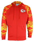 Zubaz NFL Men's Kansas City Chiefs  Full Zip Hoodie with Lava Sleeves