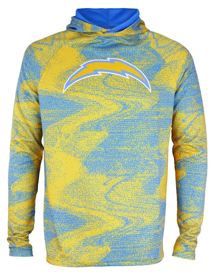 Zubaz NFL Men's Los Angeles Chargers Static Body  French Terry Hoodie