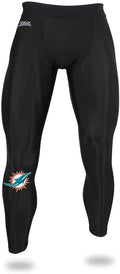 Zubaz NFL Men's Miami Dolphins Active  Compression Black Leggings