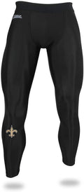 Zubaz NFL Men's New Orleans Saints Active  Compression Black Leggings