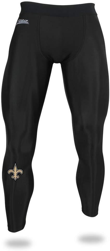 Zubaz NFL Men's New Orleans Saints Active  Compression Black Leggings