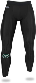 Zubaz NFL Men's New York Jets Active  Compression Black Leggings
