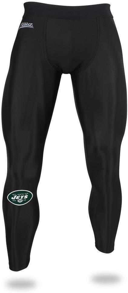Zubaz NFL Men's New York Jets Active  Compression Black Leggings