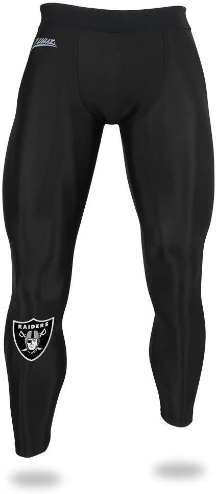 Zubaz NFL Men's Oakland Raiders Active  Compression Black Leggings