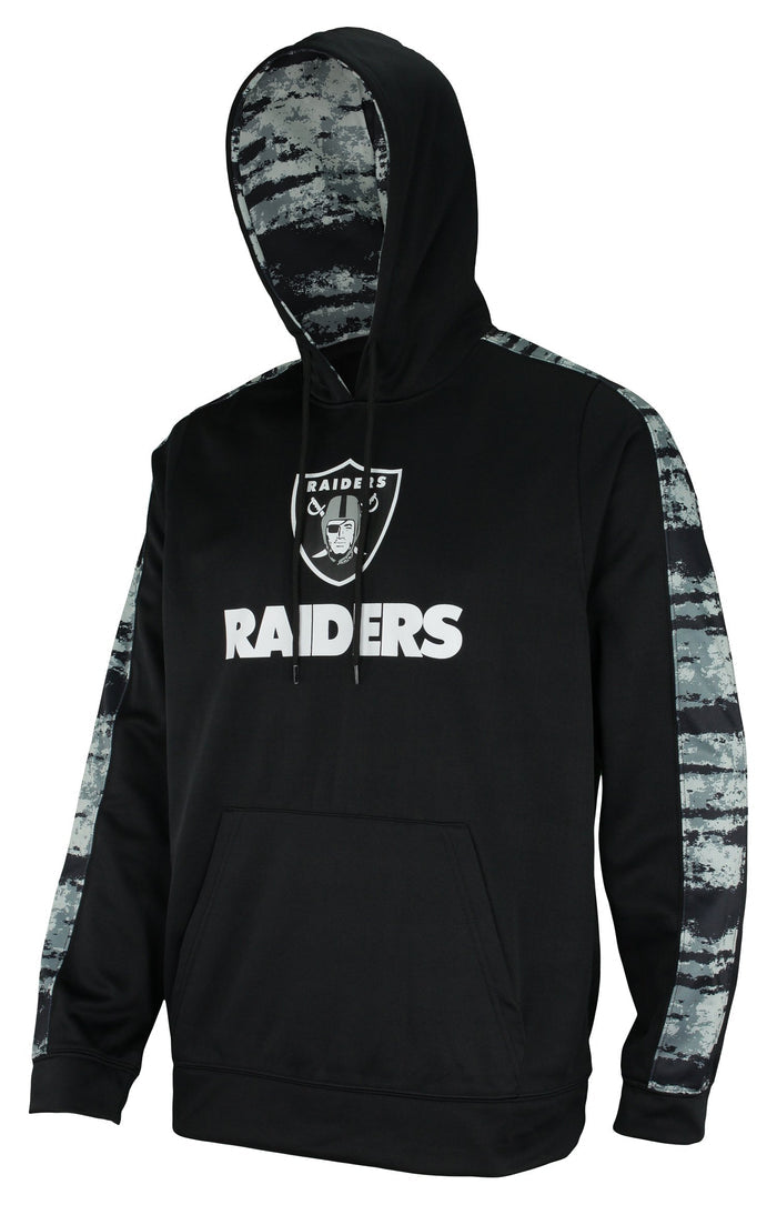 Zubaz NFL Men's Oakland Raiders  Hoodie w/ Oxide Sleeves