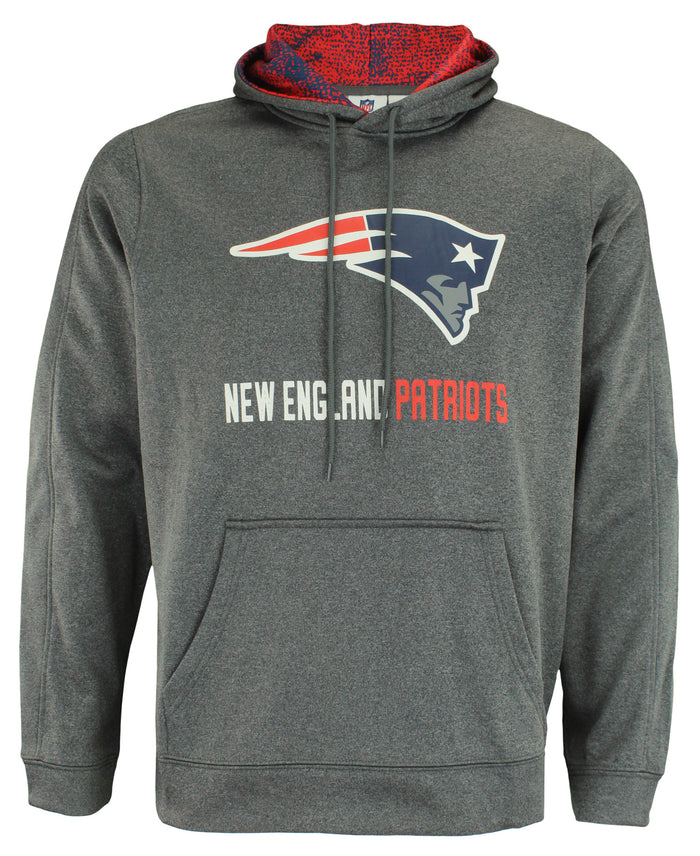 Zubaz NFL New England Patriots Men's Heather Grey Fleece Hoodie